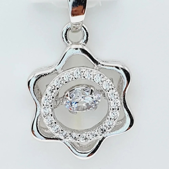 925 Sterling Silver Cubic Zircon Pendant for Women/Girls, US925P1114 - Picture 2 of 7